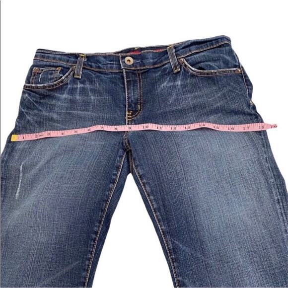 X2 Denim Laboratory Blue Denim Distressed Bootcut Jeans, Size 29 - Picture 7 of 11